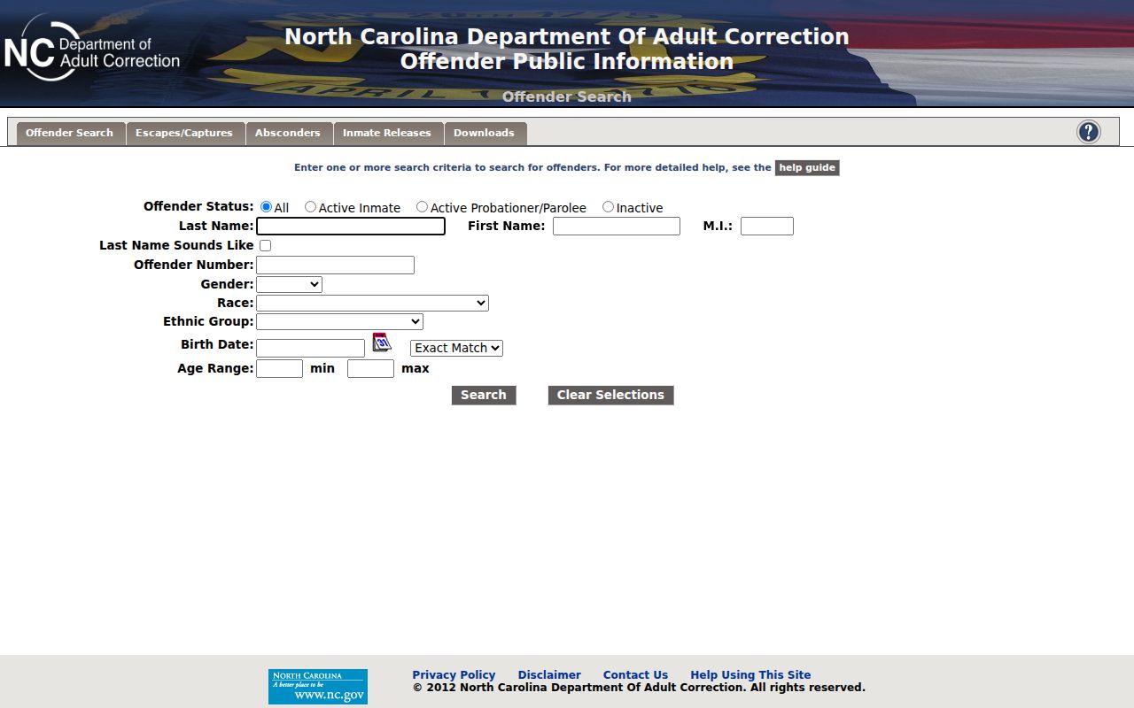 Hickory people search through North Carolina correction records