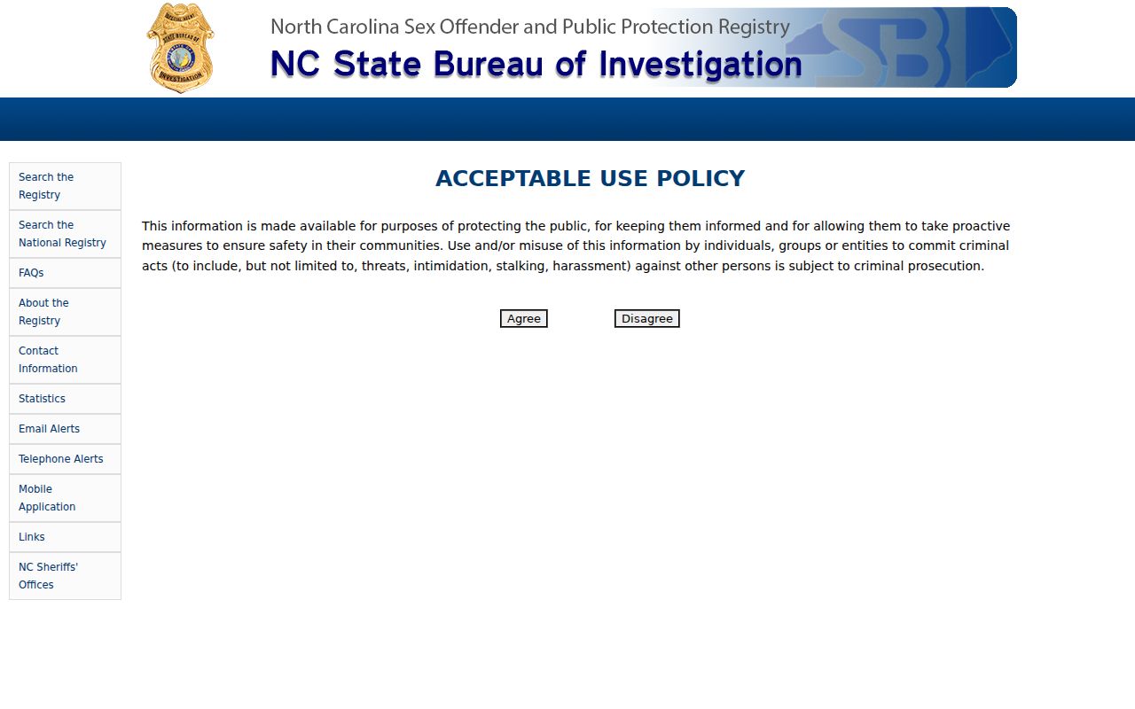 Hickory people search modes in the North Carolina offender registry